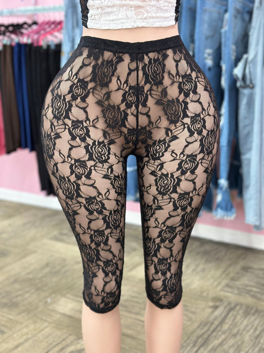 Lace Capri Shorts
